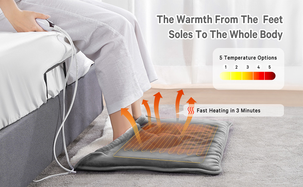 Electric Foot Heating Pad Oversized with 5 Temperature