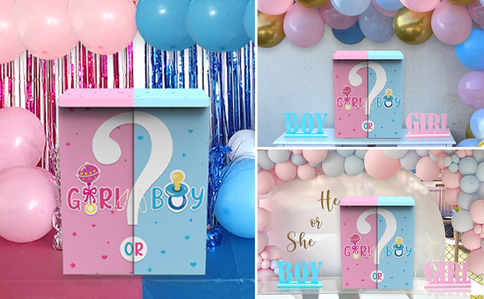 Gender Reveal Closet with Photo Booth Props, Boy or Girl