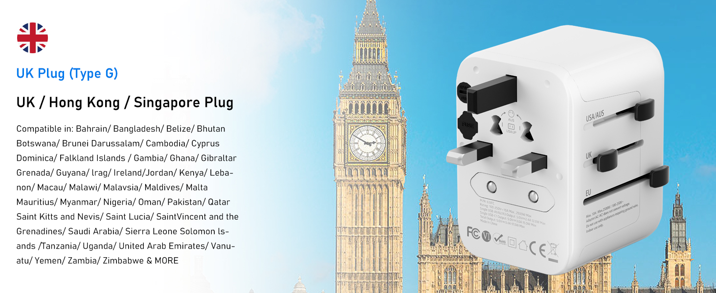 HEYMIX International Travel Adapter, Universal Adapter Travel Plug, 3