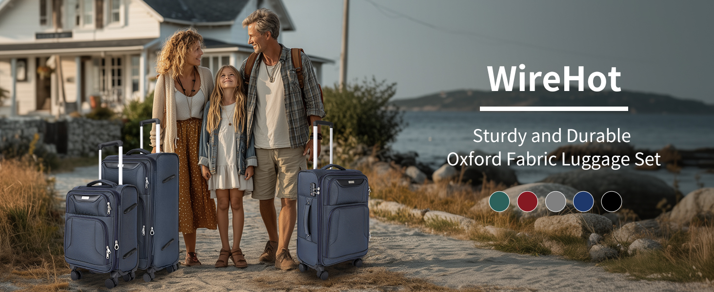 WireHot 3-Piece Softside Expandable Luggage Set