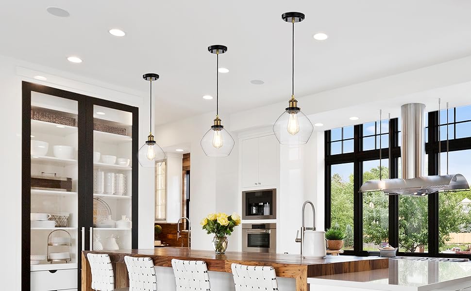 Edvivi Mateo 1-Light Pendant Lights with Clear Glass Shade