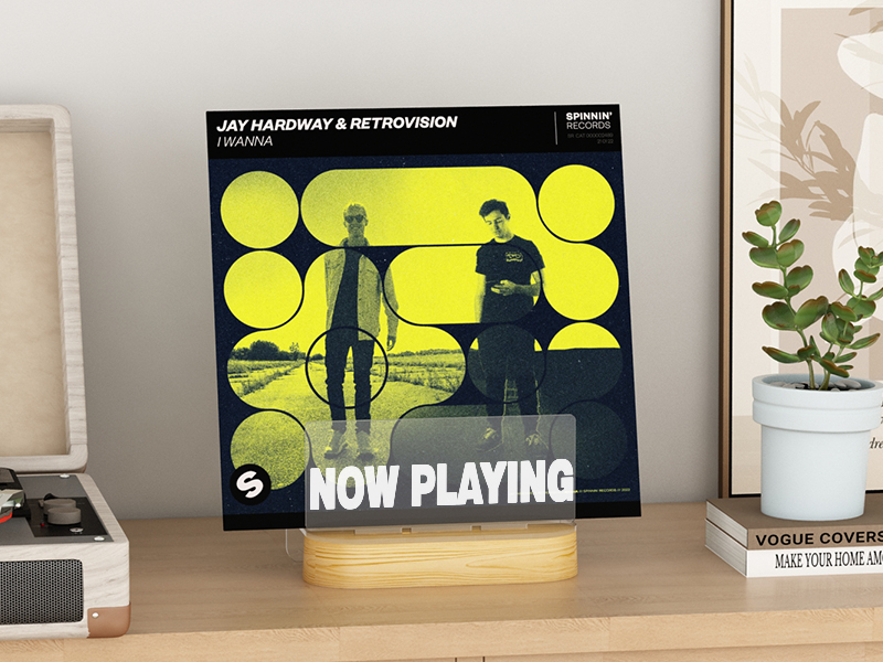 Ammonite Light up Now Playing Vinyl Record Display Stand Wooden Acrylic Holder for Vinyl Album