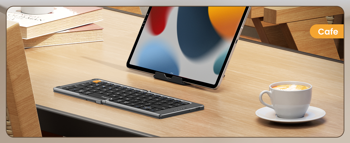 ProtoArc Foldable Compact Keyboard, XK04 Portable Bluetooth