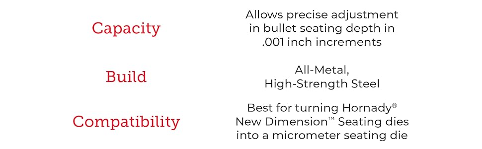 H35 Hornady Micrometer Microjust Seating