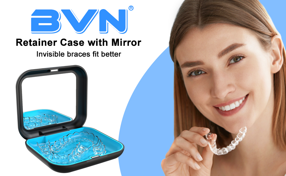 BVN Retainer Case with Mirror,Square Retainer Box, Orthodontic Denture