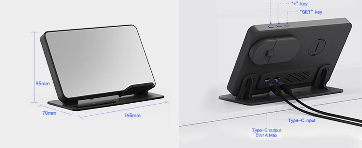 Wireless Charging Station, BRIMFORD 4 in 1 Fast Charging Station with Digital Alarm
