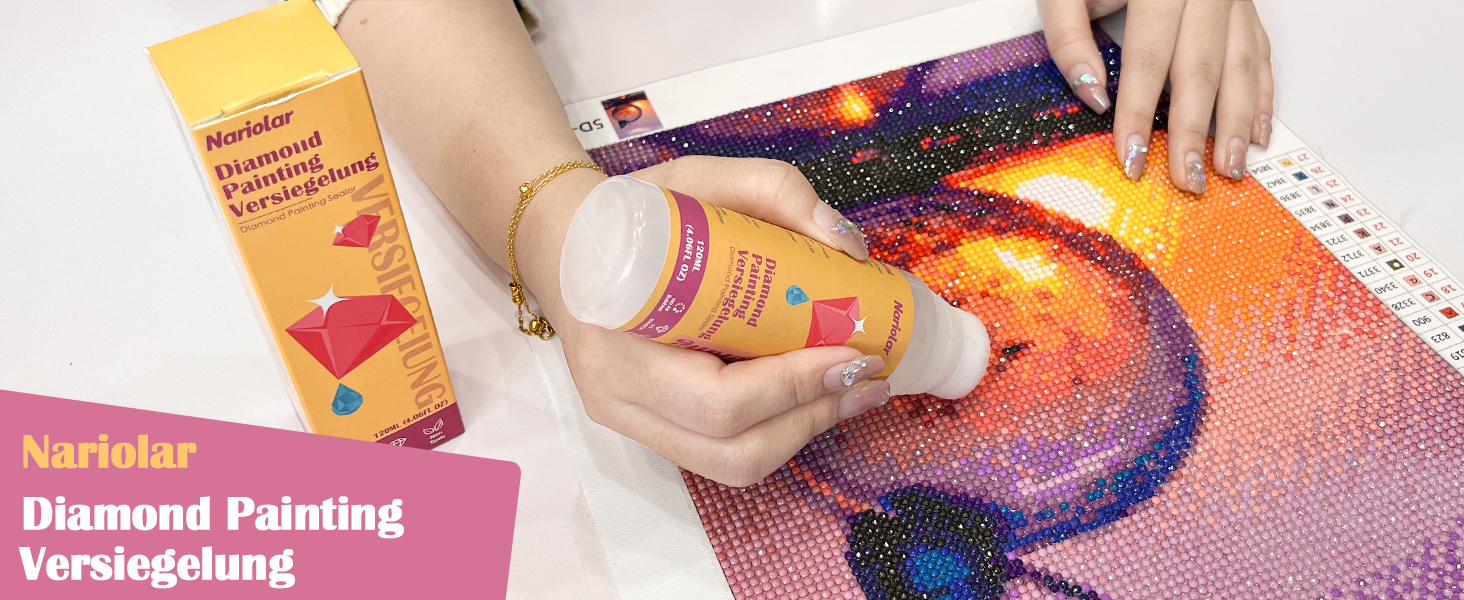 Nariolar Diamond Painting Versiegelung (120ml*2), Transparentes Diamond Painting Kleber mit