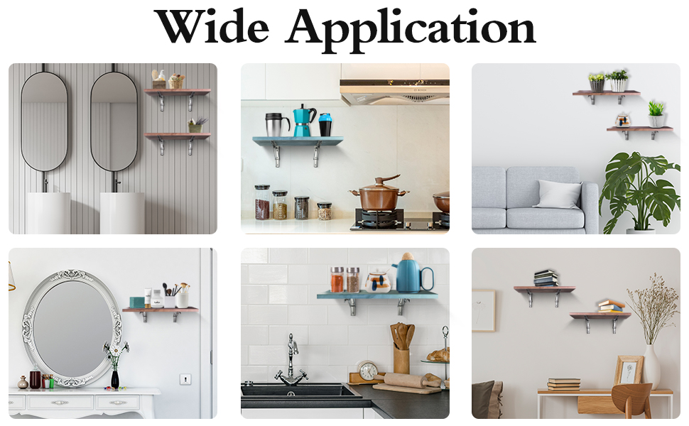 Wide application shelf bracksts