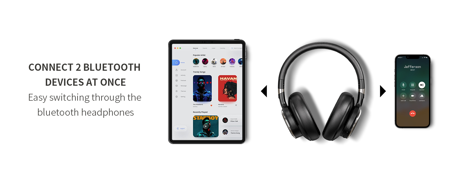 wireless headphones with mic