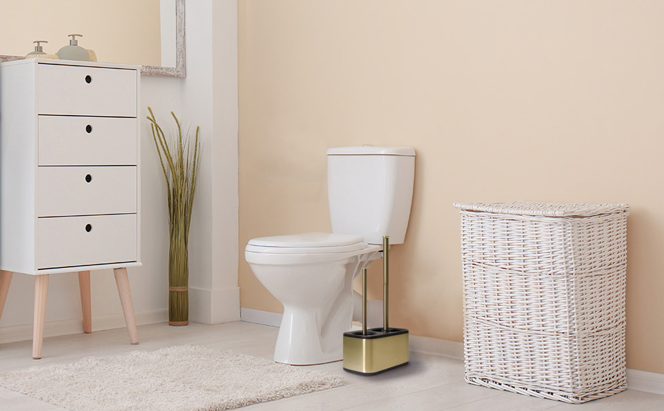 Blue Donuts Modern toilet brush and plunger combo - Gold