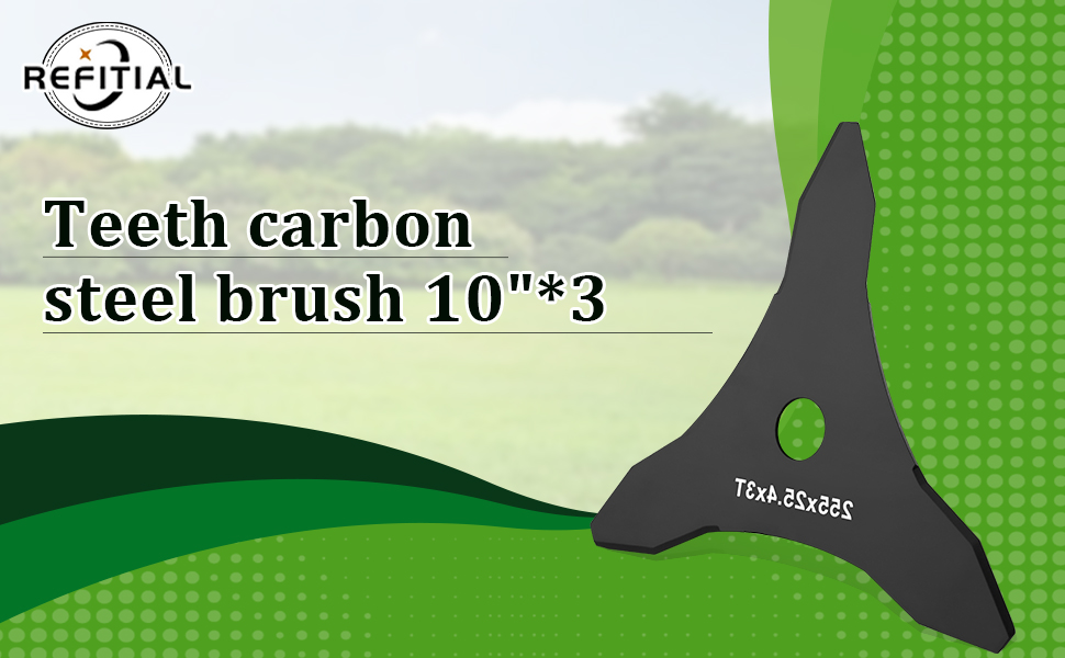 Refitial Lawn Mower Blades Bad Boy 10"*3 Teeth Carbon