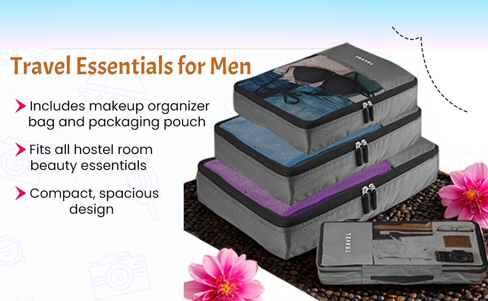 hostel essentials, toiletry bag for women travel, travel kit, makeup organizer bag