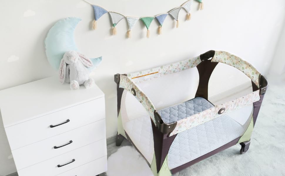 Waterproof Pack n Play Mattress Pad 2 Pack, Pack and Play