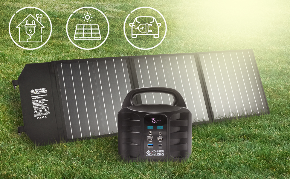 Portable Power Station KS 100PS, Solar Generator 100 W, Peak Power 150