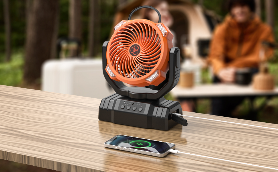 Amazon | キャンプ 扇風機 10000mAh充電式ファン 小型