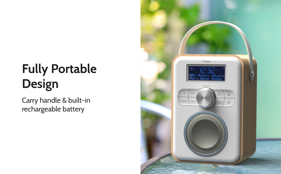 DAB/DAB+/FM Radio with Bluetooth, Mains and Battery Powered Portable