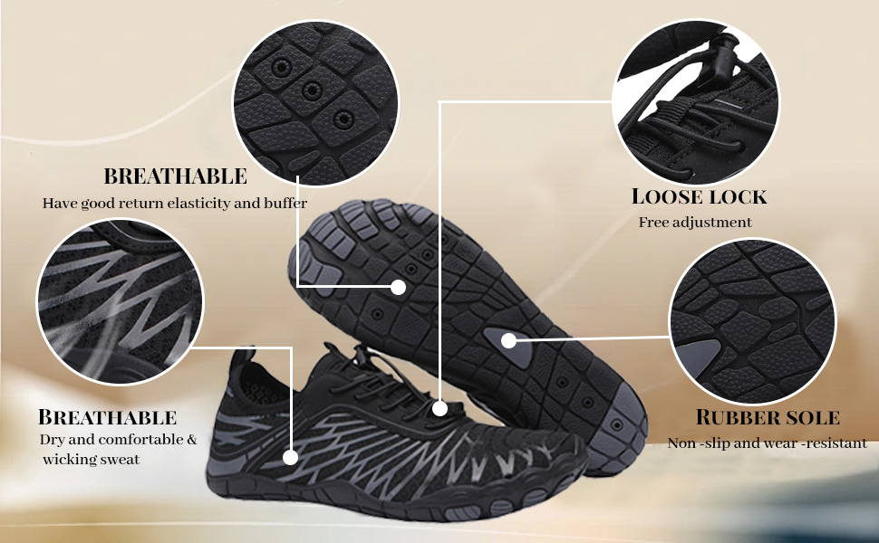 Wide Toe Box Healthy & Non-Slip Barefoot Outdoor Shoes Womens Mens