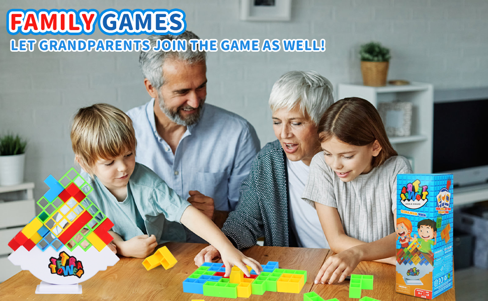 Amazon.com: Starspuff 48 Pcs Tetra Tower Balance Stacking Blocks Game ...