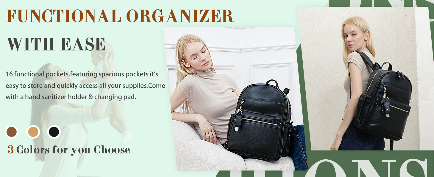 leather diaper bag backpack