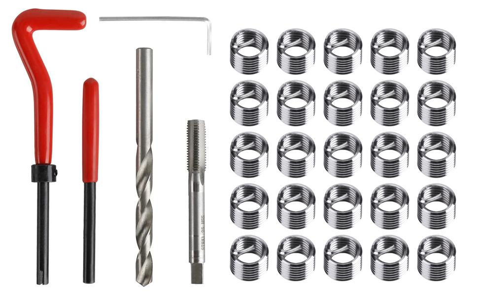 Saipor 30pcs Thread Repair Kit Stainless Steel Metric Thread Repair