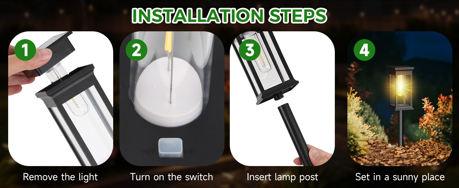 solar pathway lights Installation steps