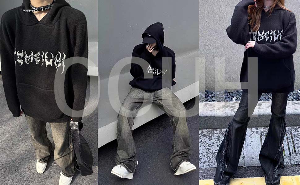 【SCENERITY】22SS★ Hood Grunge Knit f868e3b0ada21579820c127fcd20a4