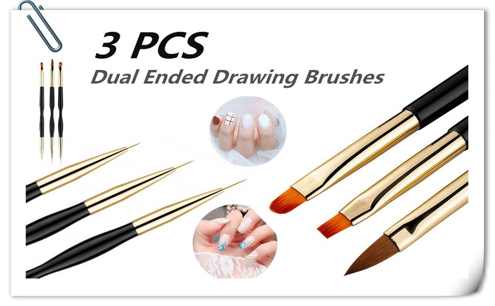 Description Picture 4 of itemYIKOOLIN 31PCS Nail Art Brushes Nail Art Tool Set Double Ended Nail Dotting Tools Nail Dust Brush Acrylic Brush Manicure Tools