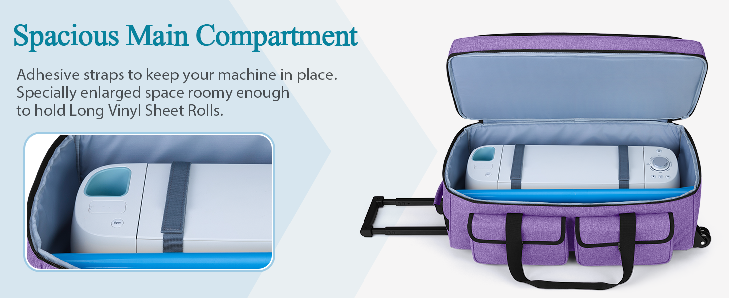 YARWO Rolling Craft Tote Bag with Wheels Compatible for Cricut Maker