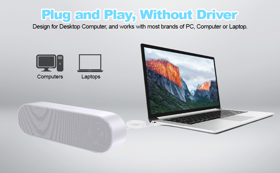 ZETIY USB Computer Speaker,Laptop Speaker USB Powered Speaker Wired