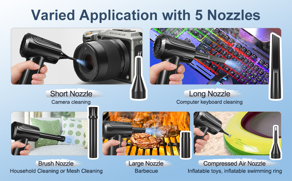 Compressed Air Duster Electric Cordless Air Duster,PC Air Duster,100000 RPM Portable