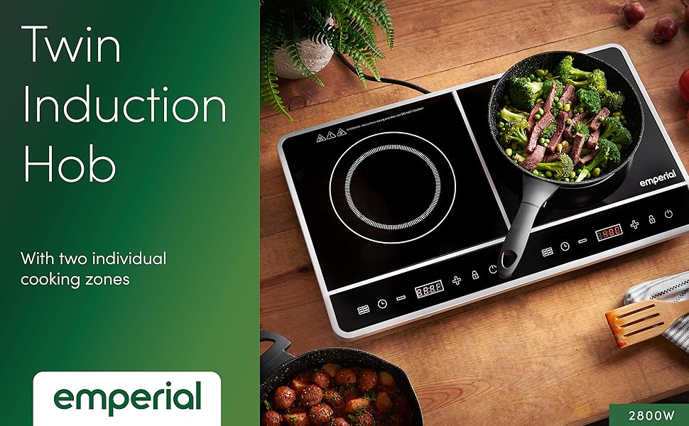 Emperial Twin Induction Hob 2800W Portable Double Induction Plate