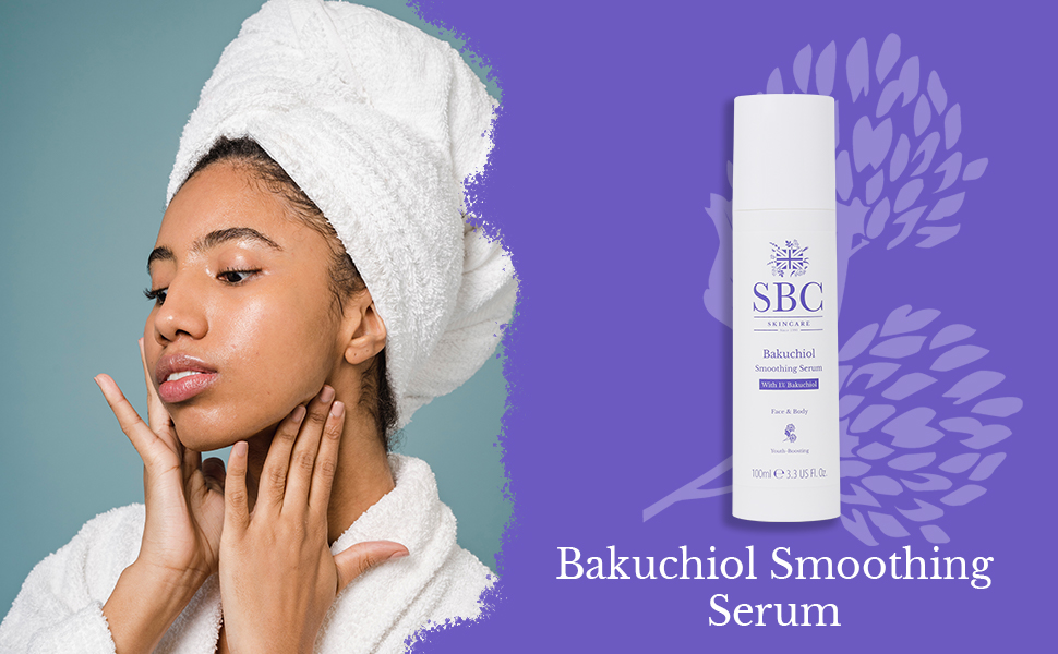 SBC Skincare Bakuchiol Smoothing Serum 100ml, AntiAgeing Face and Body