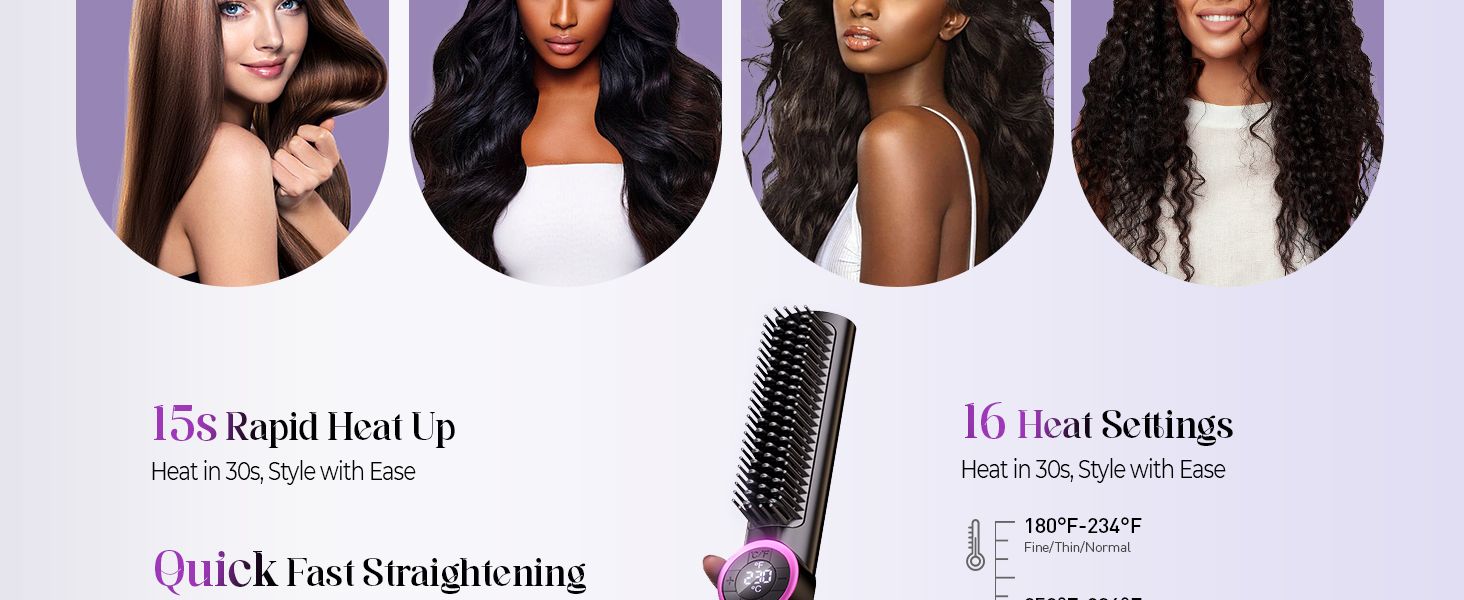 Ceramic Hot Comb with 16 Temps