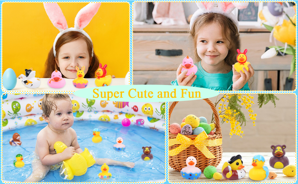 MUFEIRUO 13Pack Easter Eggs with Rubber Duck, Easter Basket