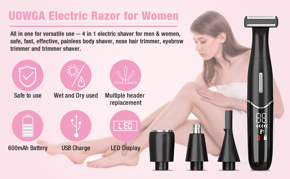 UOWGA Women's Electric Razor Bikini Trimmer Nose Hair