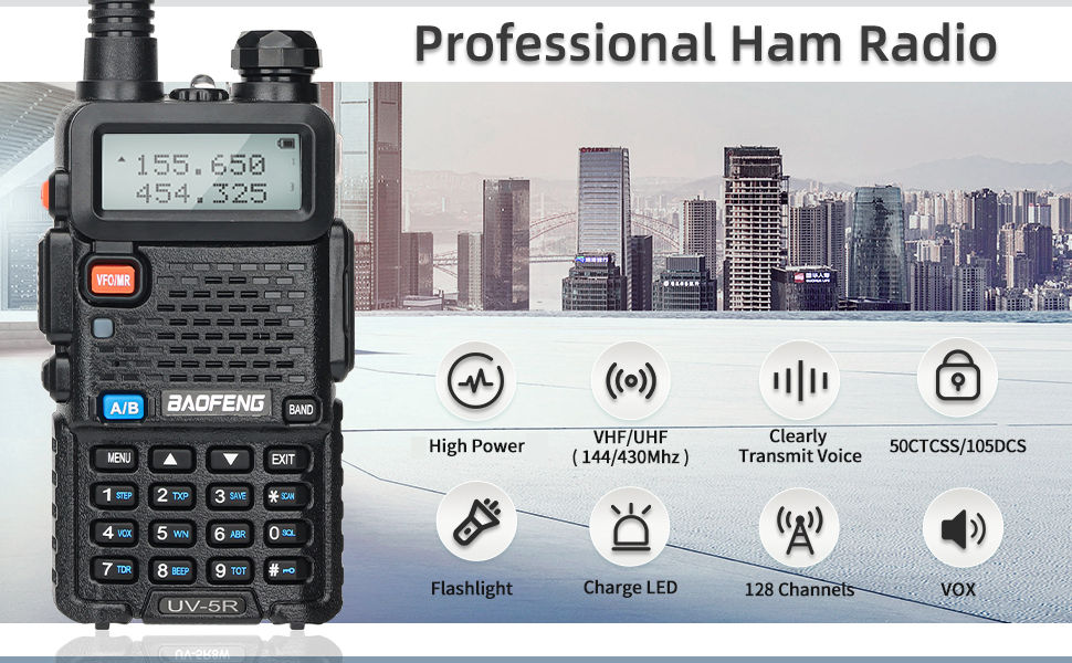 Ham Radio Handheld Baofeng UV5R8W Radio UHF VHF Dual Band Two Way Radio Long Range