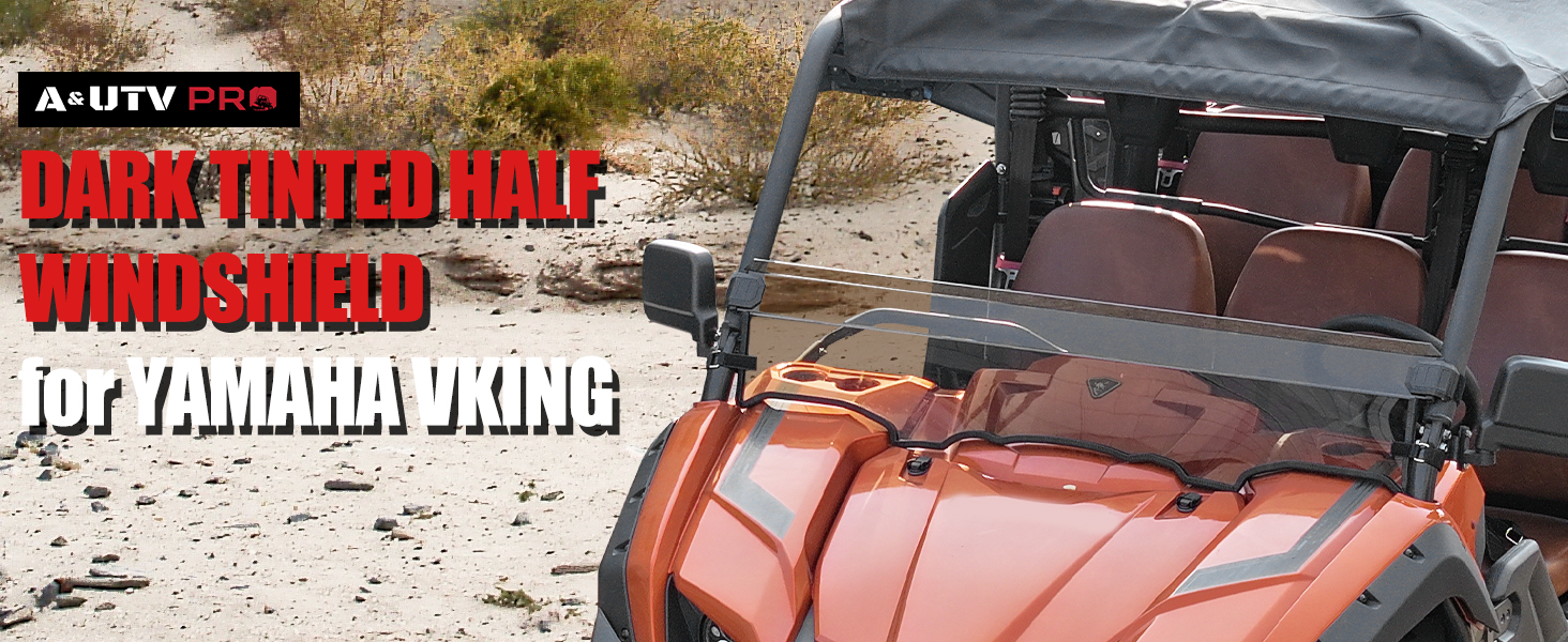 yamaha viking front tinted half windshield