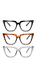 3pc Cat Eye Reading Glasses for Women 3 Pack