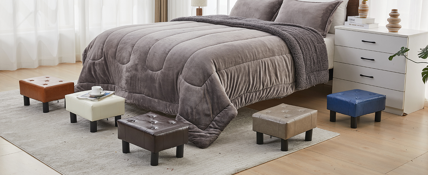 faux leather footstool