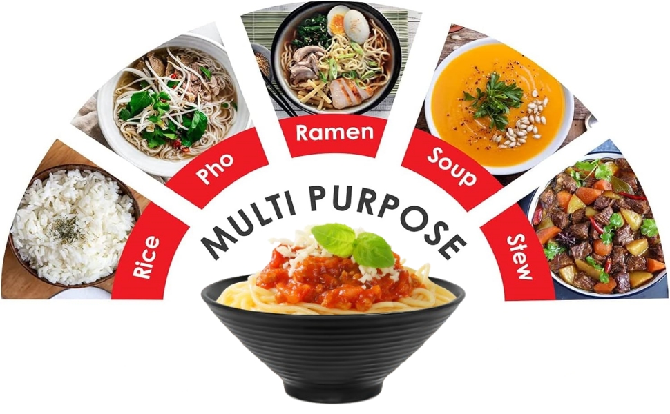 Black Ramen Bowl for Rice Pho Ramen Soup Stew