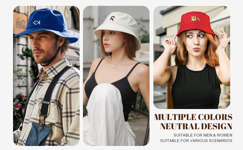 Reuhen Custom Bucket Hat with Embroidery Text, Logo and