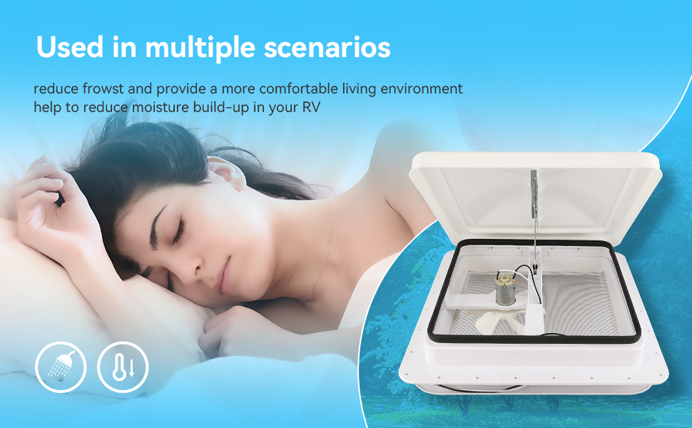 RVMATE 14" RV Roof Vent Fan for RV/Camper/Trailer, RV Roof