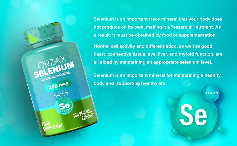 ORZAX Selenium 200mcg Capsules LSelenomethionine for Immune System