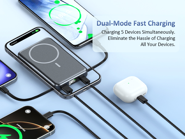 portable charger with built in cable