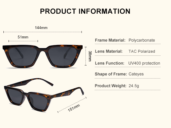 Amazon.com: SOJOS Polarized Narrow Square Cateye Sunglasses
