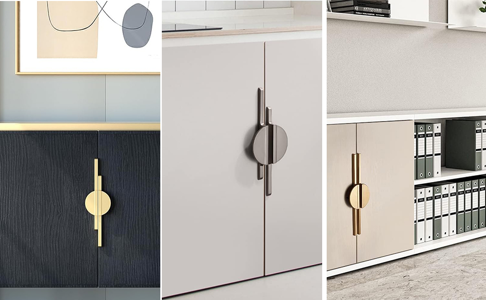 Wotendy 2 Pack Gold Handles, 64mm Gold Kitchen Handles Zinc