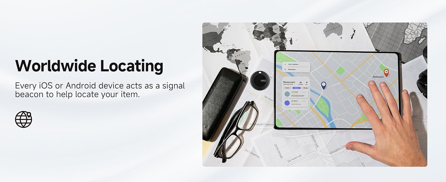 AirTag Bluetooth Tracker iOS or Android, Tracking Tag Key Finder Luggage Tracker Item Locator