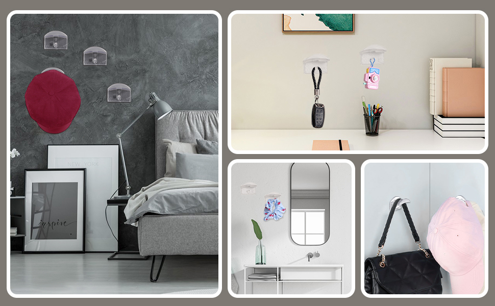 BESARME 12 Pack Hat Hangers for Wall, Minimalist Hat Rack