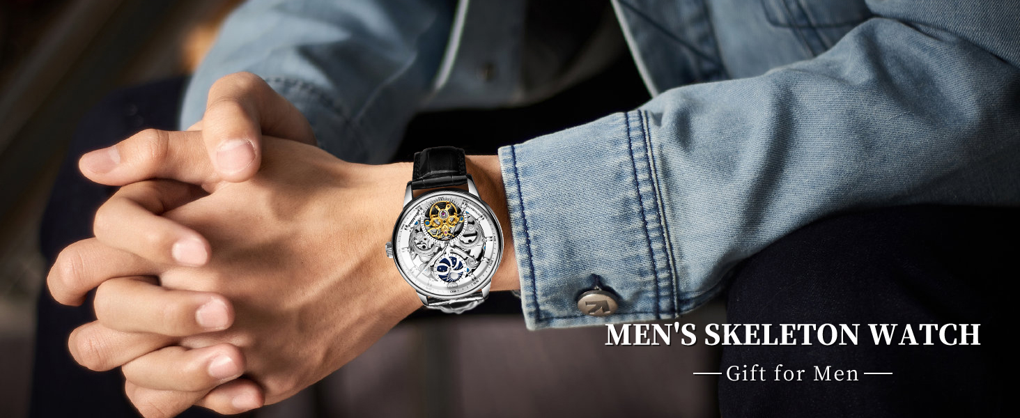 men&#39;s skeleton watch