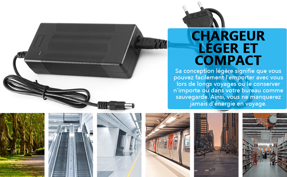 Chargeur électrique rapide pour trottinette S1 Pro de Kugoo - 36V - 3A - 10S